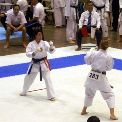 Victorian karate instructors- Shelley Hol Competing